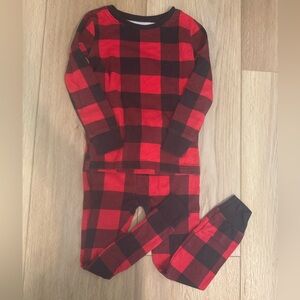 Old Navy Kids Red and Black Check Pajama Set
